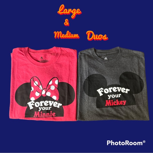 Disney Mickey and Minnie Mouse t shirt Duos - Picture 1 of 1